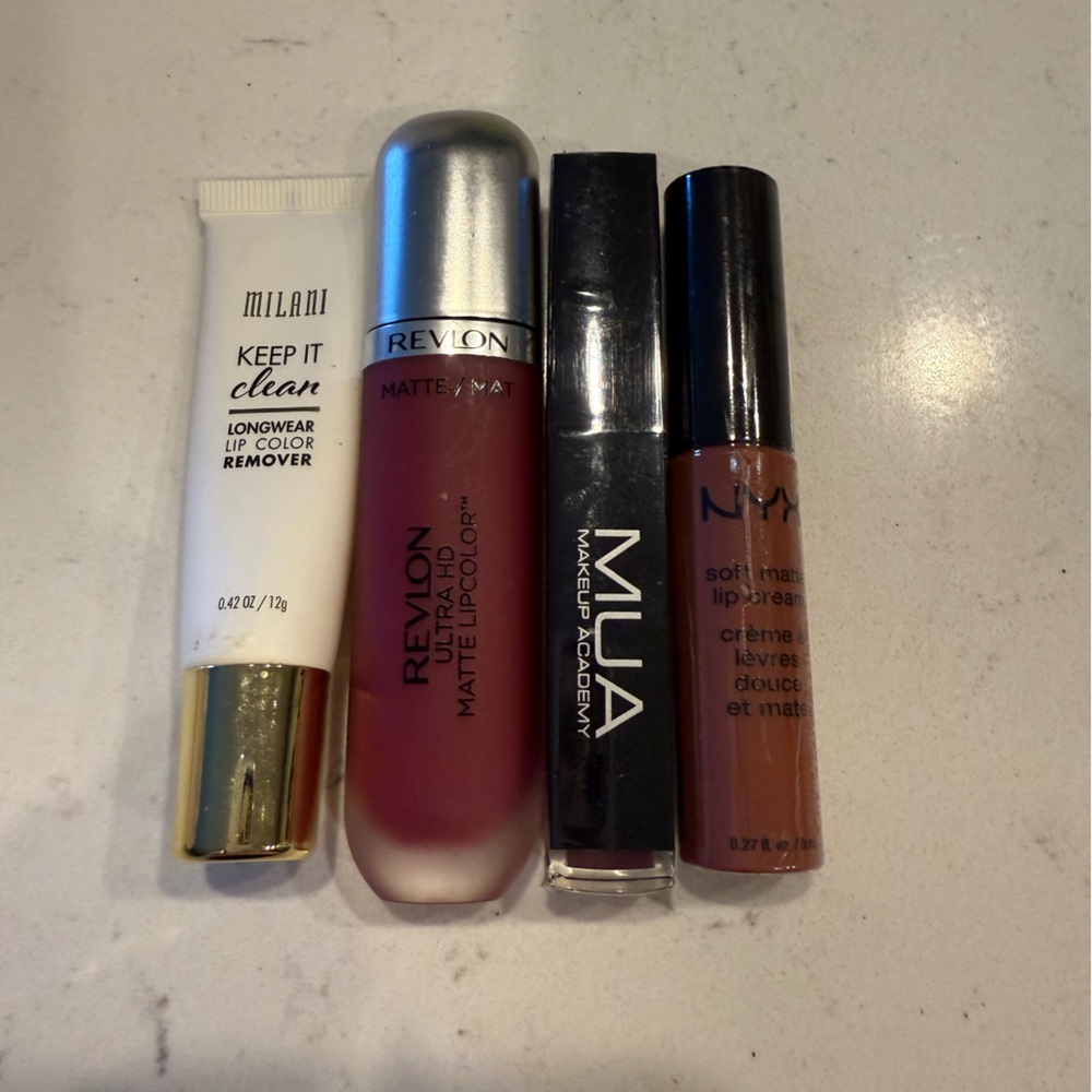 Four pieces of drugstore makeup. New never used. Still sealed.